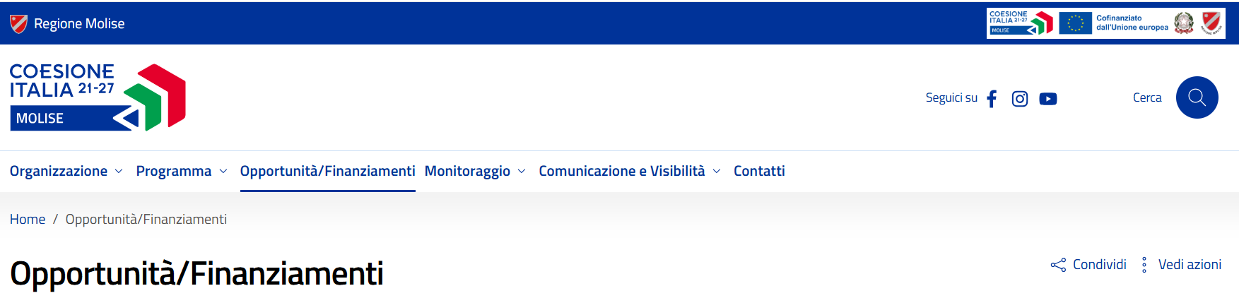 Programma Regionale PR FESR-FSE+ MOLISE 2021-2027 – Opportunità e Finanziamenti